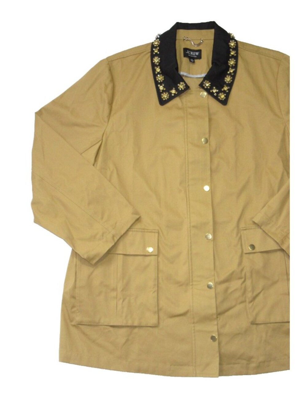 NWT J.Crew Collection Barn Jacket in Honey Brown with Embellished Collar XXL - Picture 6 of 10